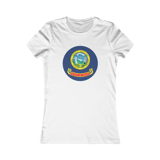 Women's Tee with Idaho State Seal - Idaho Pride Graphic Shirt boise