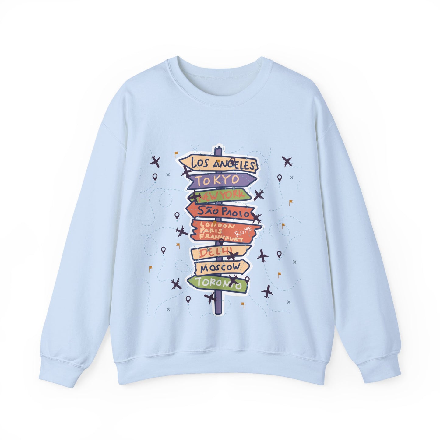 Travel Destination Crewneck Sweatshirt | Streetwear, Adventure Fashion, World Map Merch | True North