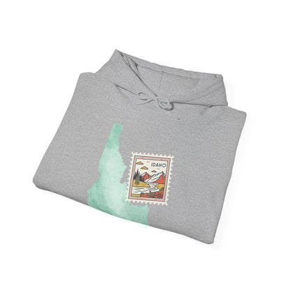 Idaho Postage Stamp Hoodie — Vintage State Travel Graphic Sweatshirt BOISE
