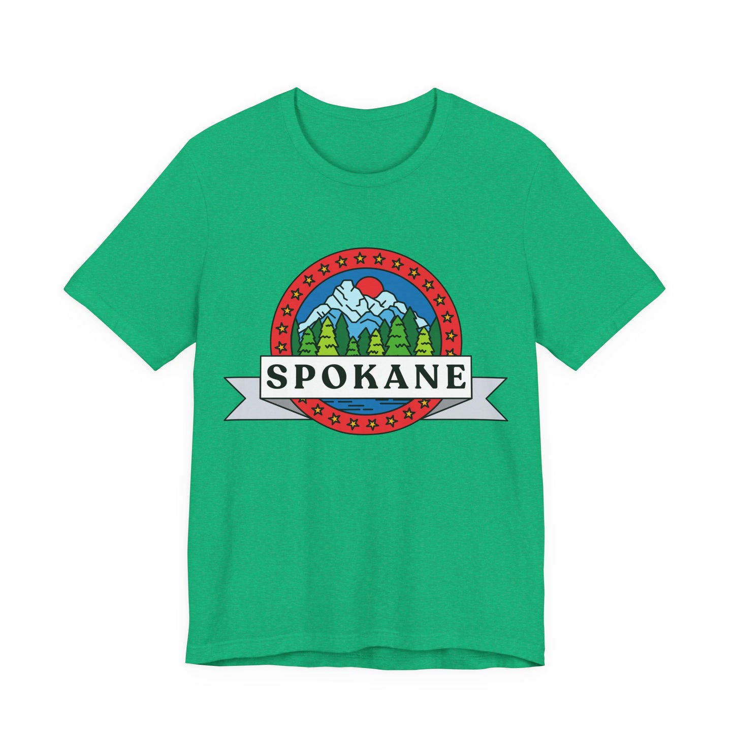 Spokane Mountain Badge T-Shirt – Scenic Riverfront Graphic Tee