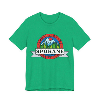 Spokane Mountain Badge T-Shirt – Scenic Riverfront Graphic Tee