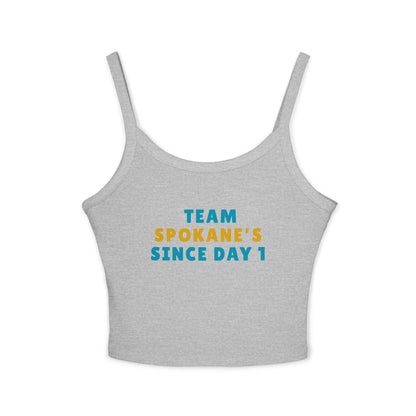 Team Spokane Crop Tank Top - "Team Spokane's Since Day 1" Spaghetti Strap