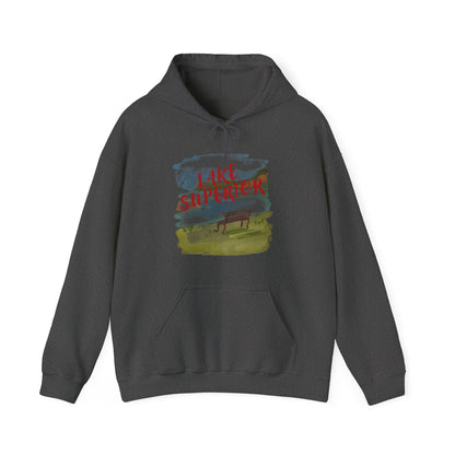 Lake Superior Hoodie – Scenic Bench Watercolor Design DULUTH