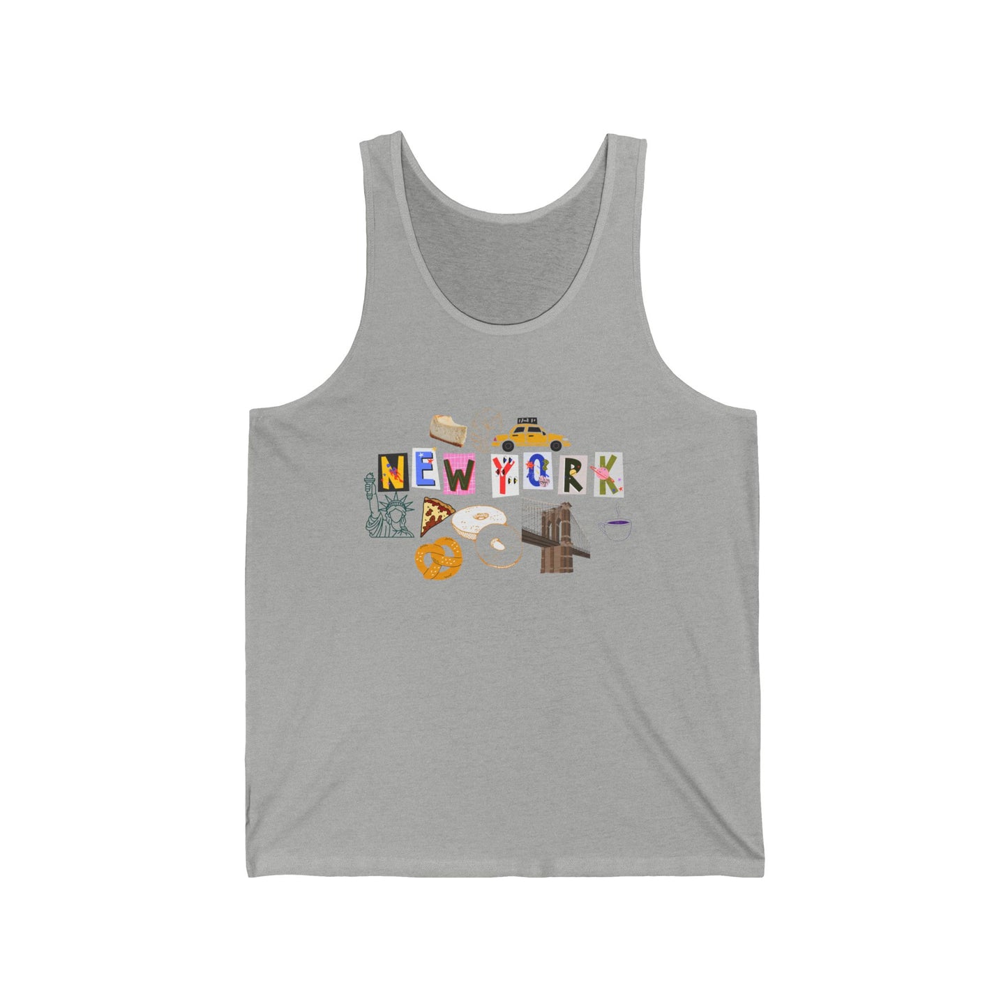 New York Icons Men/Unisex Tank Top | NYC Landmarks & Food | True North