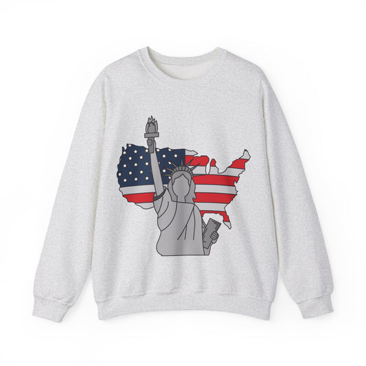 USA Flag & Liberty Design Patriotic Crewneck Sweatshirt | True North