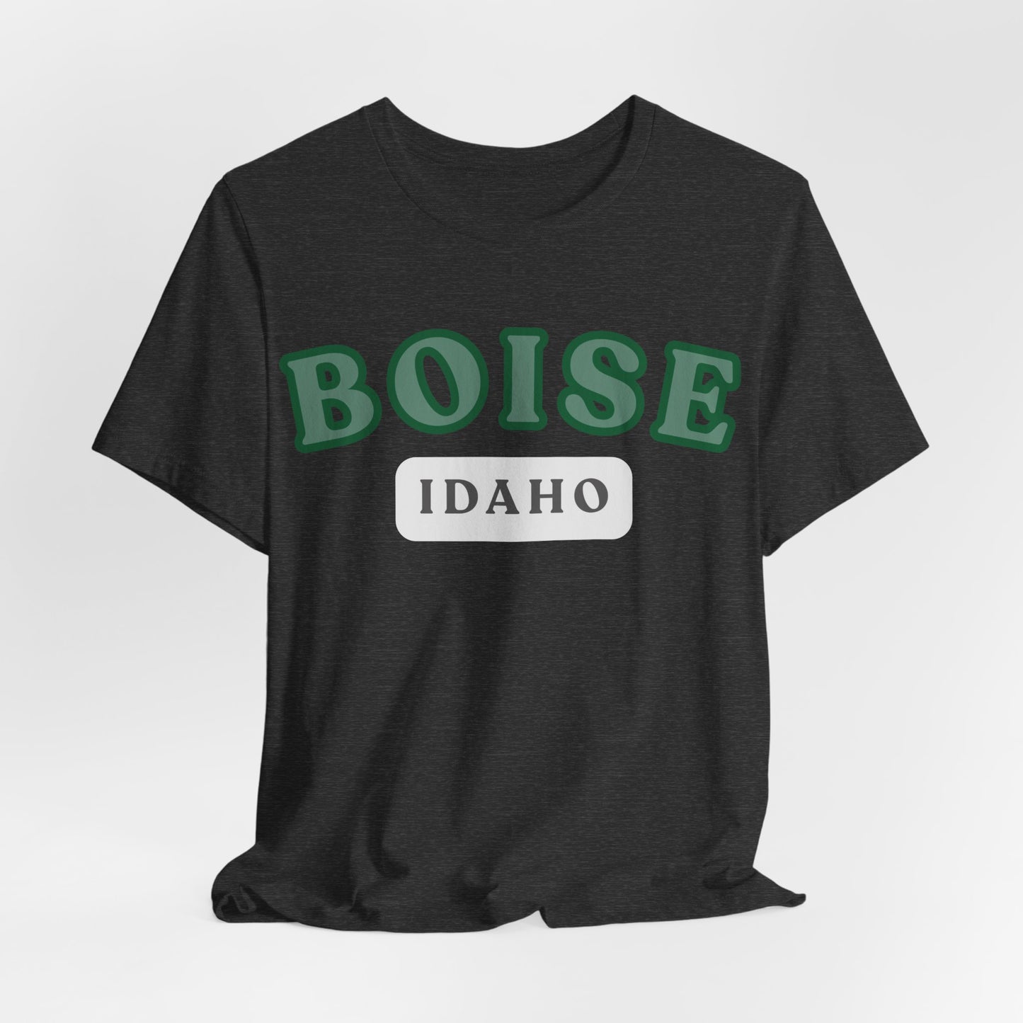 Boise Idaho Retro Collegiate T-Shirt — Vintage Green City Tee