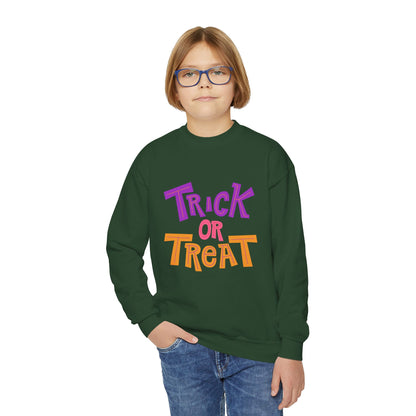 Youth Trick or Treat Crewneck Sweatshirt | Trick or Treat Clothing | True North