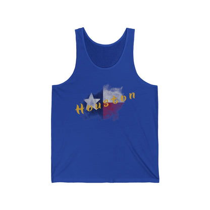Houston Men/Unisex Tank Top | Soft Artistic Print | True North