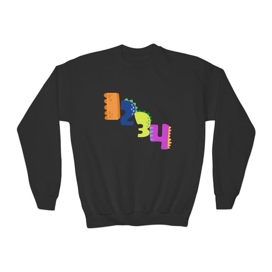 Colorful Fun Numbers and Dinosaurs Sweatshirt| Easygoing Style | True North