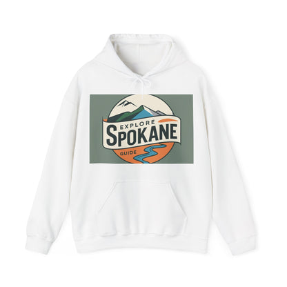 Explore Spokane Hoodie – Retro Mountain & River Travel Guide Sweatshirt