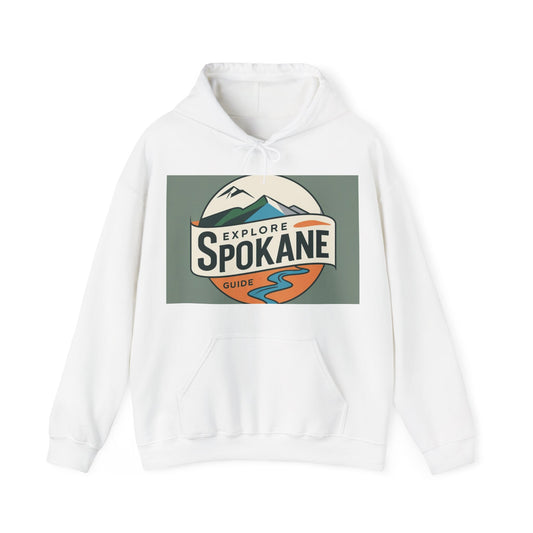 Explore Spokane Hoodie – Retro Mountain & River Travel Guide Sweatshirt