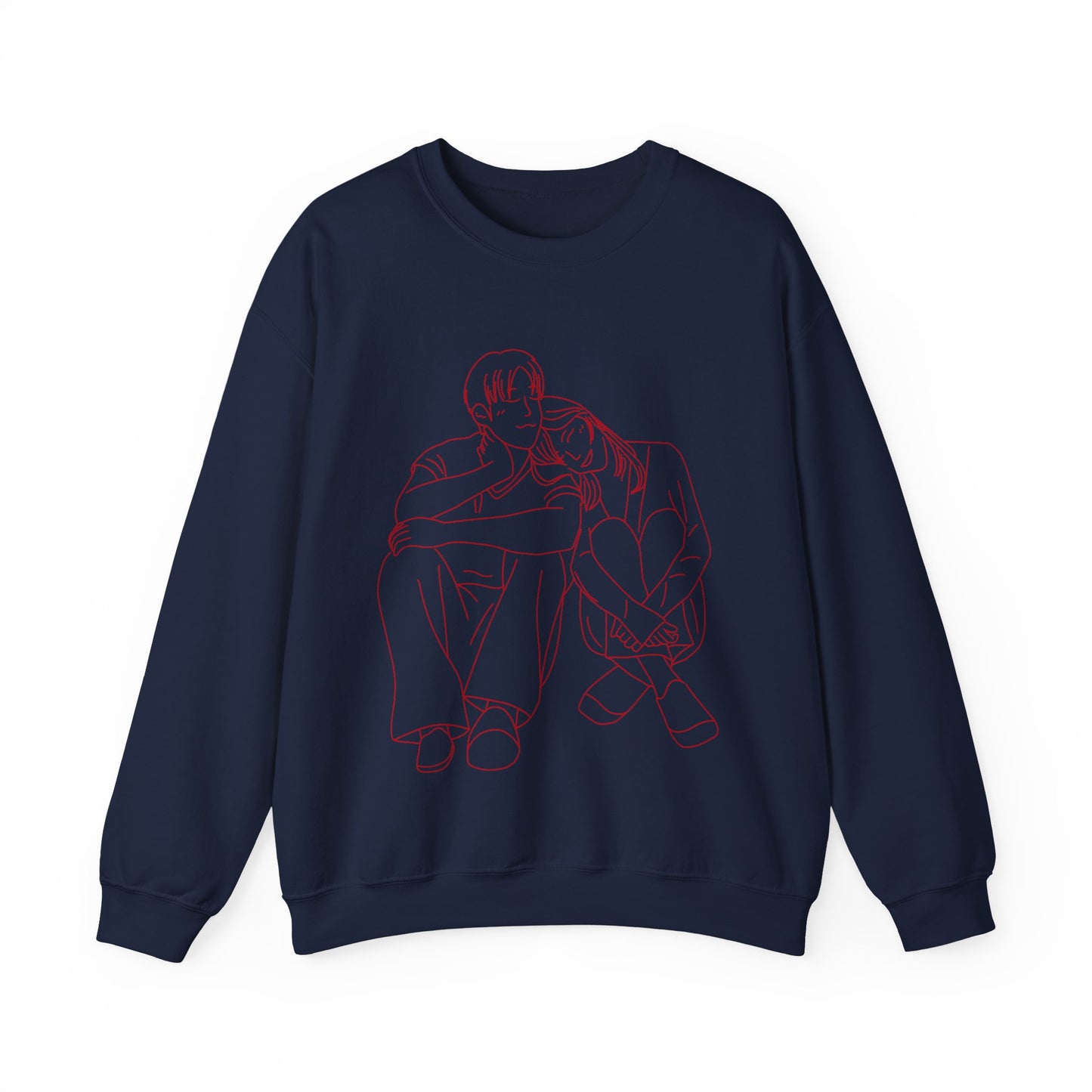 Couple Sketch Crewneck Sweatshirt | Cozy Anniversary Gift | True North