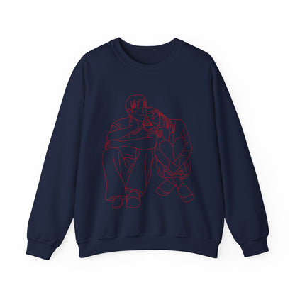 Couple Sketch Crewneck Sweatshirt | Cozy Anniversary Gift | True North