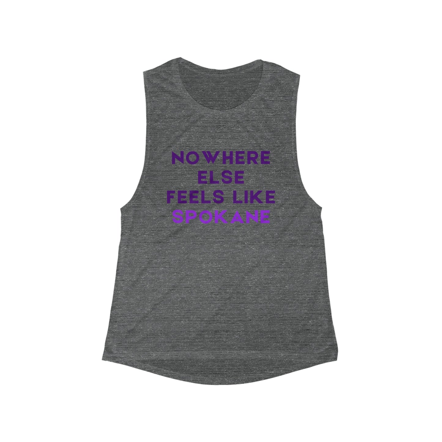 Nowhere Else Feels Like Spokane Women's Muscle Tank — Flowly Scoop Tank Top for Locals & Travelers