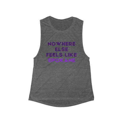 Nowhere Else Feels Like Spokane Women's Muscle Tank — Flowly Scoop Tank Top for Locals & Travelers