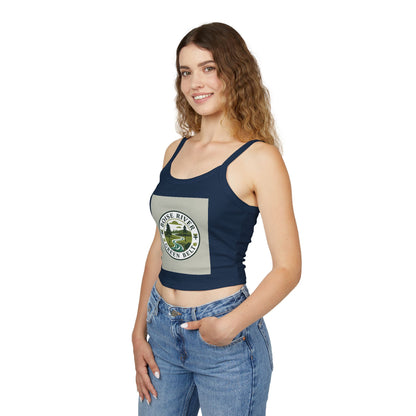 Boise River Greenbelt Tank Top — Scenic River Logo Crop Tank