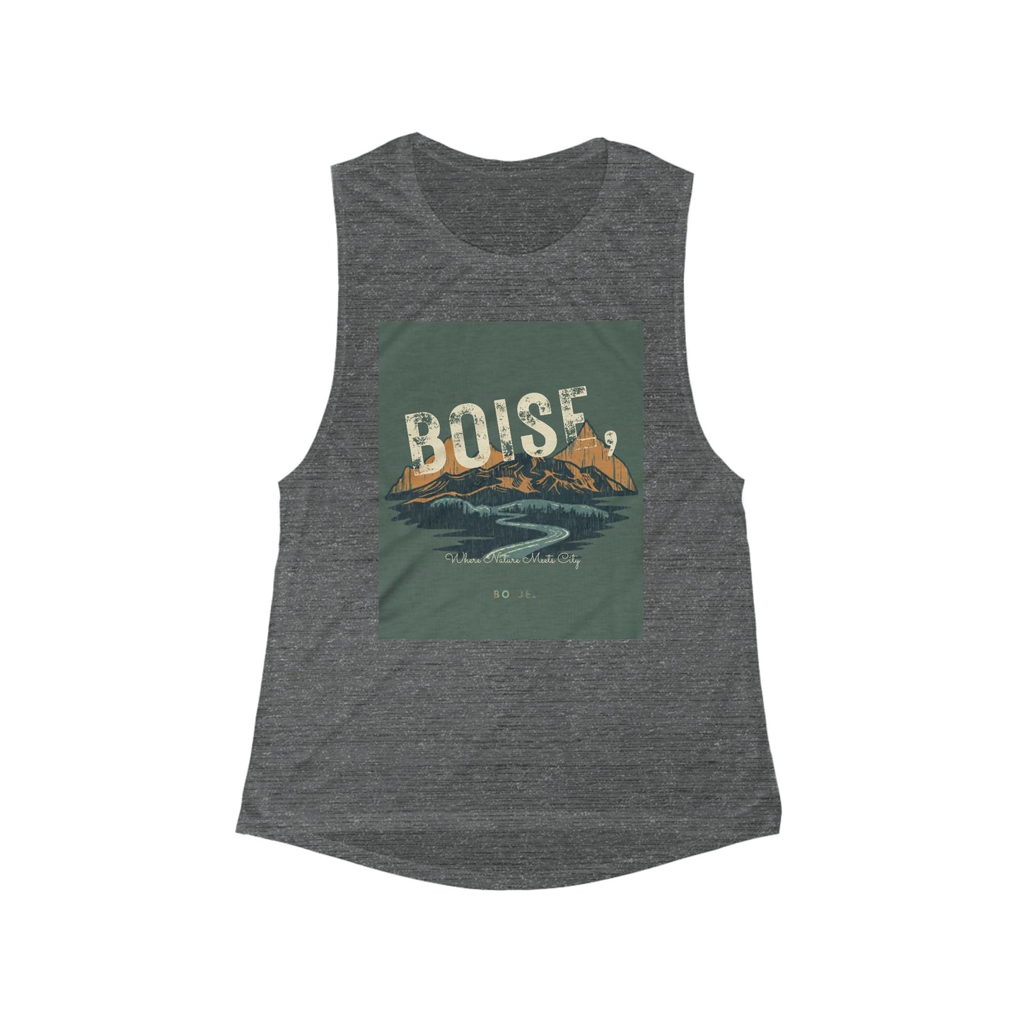 Boise Mountain River Graphic Tank - Women's Scoop Muscle Tank