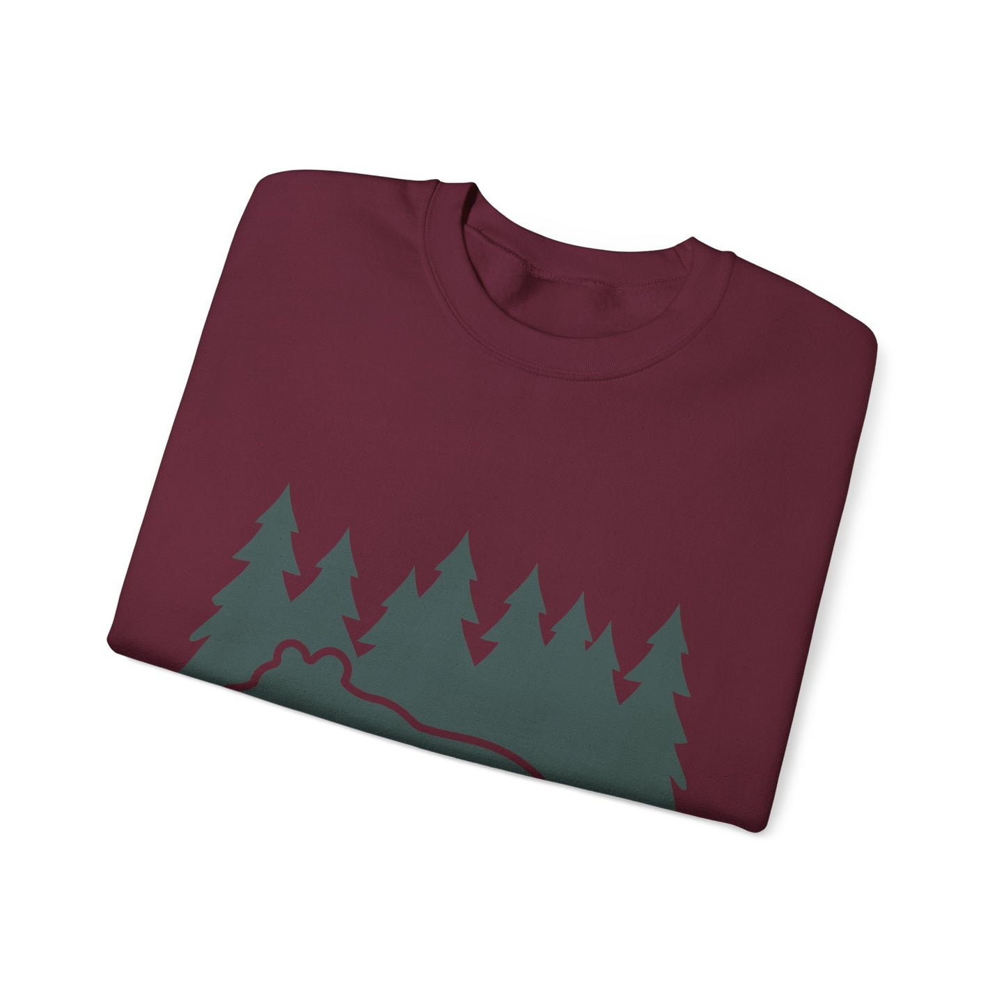 Cozy Bear Forest Crewneck Sweatshirt | Hiking, Camping, and Nature Lovers | True North