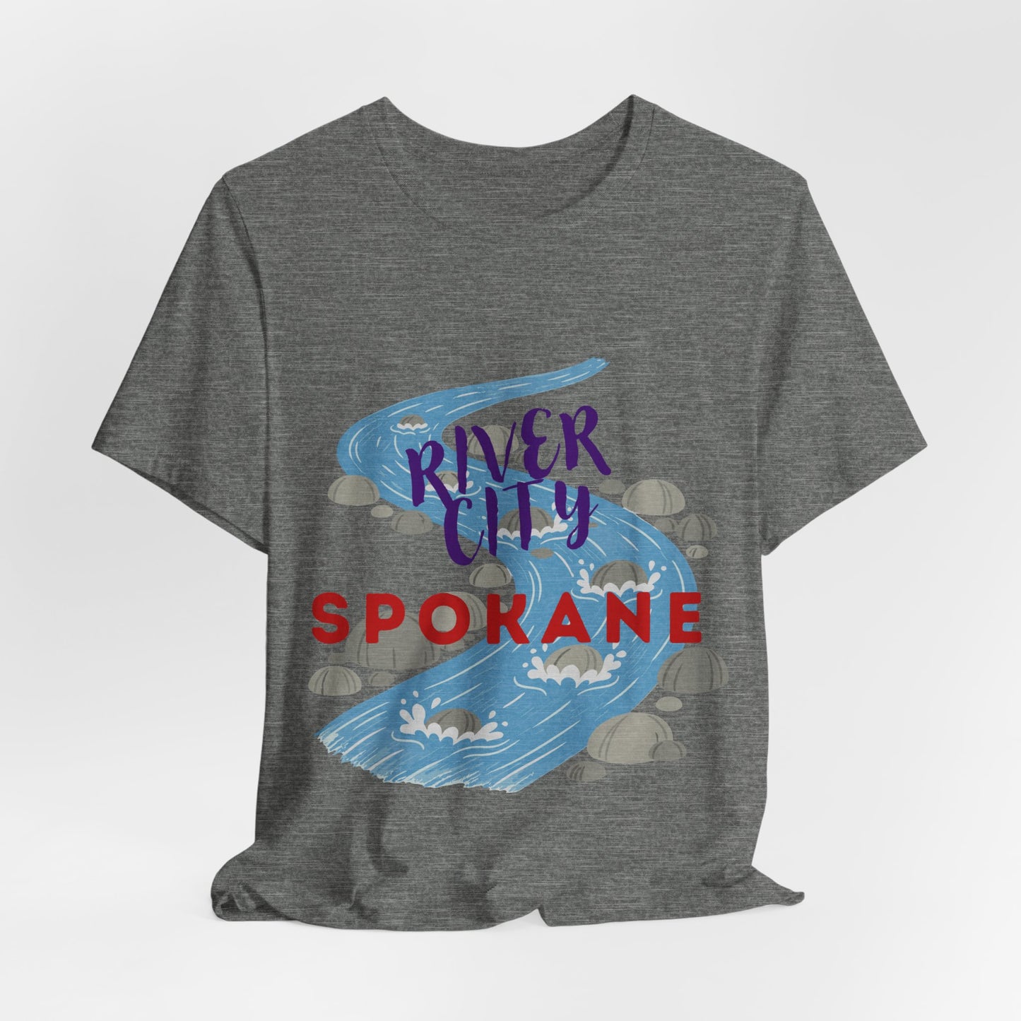 River City Spokane Graphic Tee — Watercolor River Design