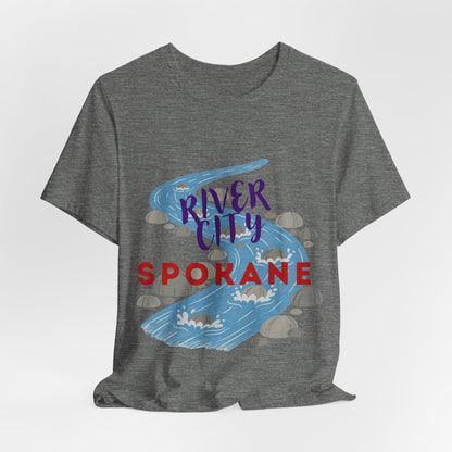 River City Spokane Graphic Tee — Watercolor River Design