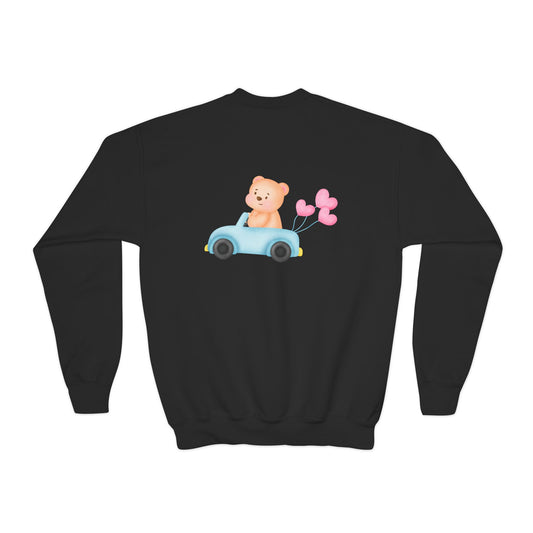 Cute Cars and Bear Youth Sweatshirt | Fun Pullover | True North