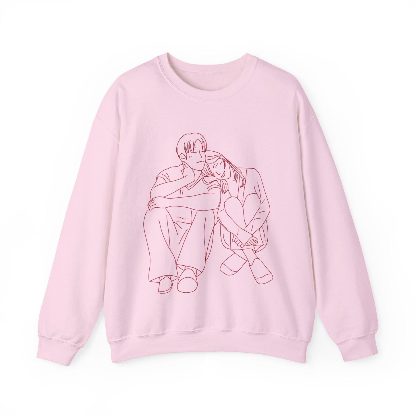 Couple Sketch Crewneck Sweatshirt | Cozy Anniversary Gift | True North