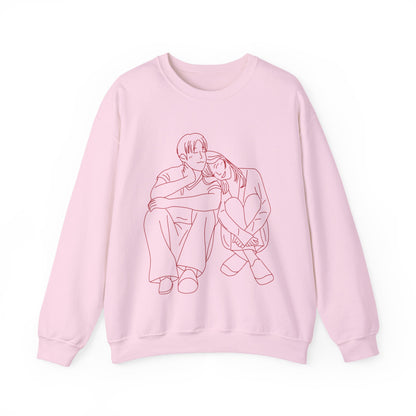 Couple Sketch Crewneck Sweatshirt | Cozy Anniversary Gift | True North