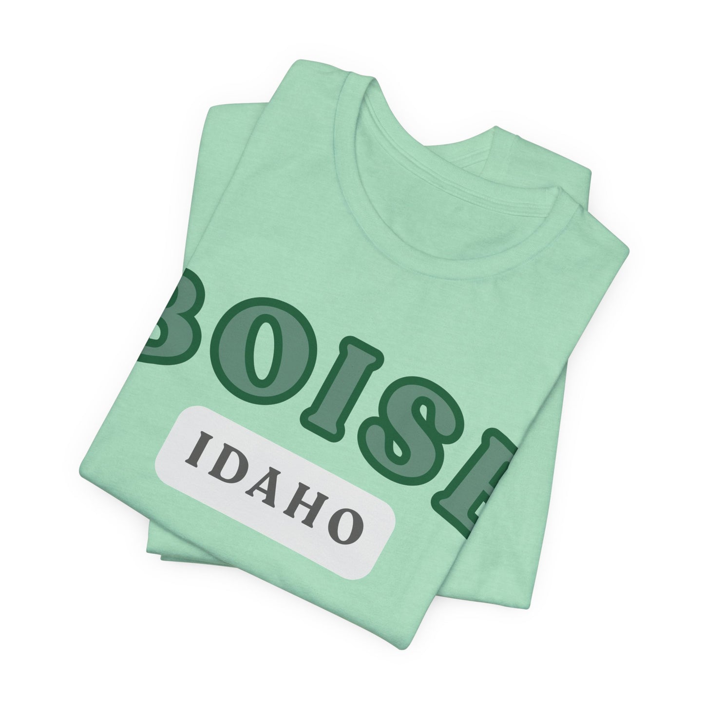 Boise Idaho Retro Collegiate T-Shirt — Vintage Green City Tee