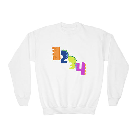 Colorful Fun Numbers and Dinosaurs Sweatshirt| Easygoing Style | True North
