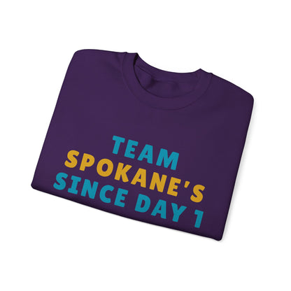 Crewneck Sweatshirt — "Team Spokane's Since Day 1" Retro Local Pride Pullover