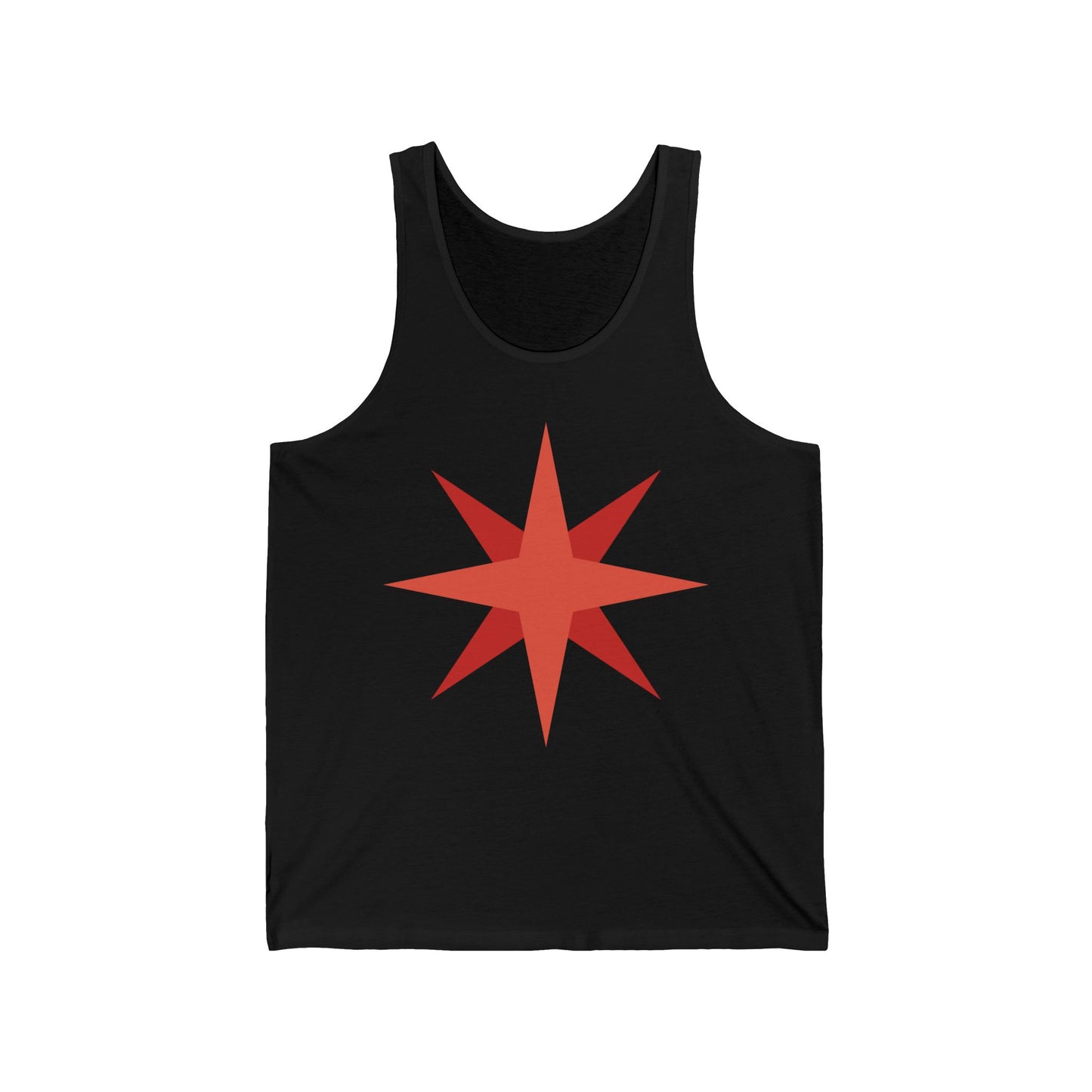 Red Eight-Point Star Men/Unisex Tank Top | Modern Minimal Graphic | True North