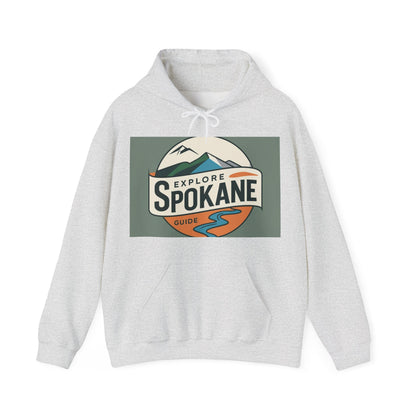 Explore Spokane Hoodie – Retro Mountain & River Travel Guide Sweatshirt