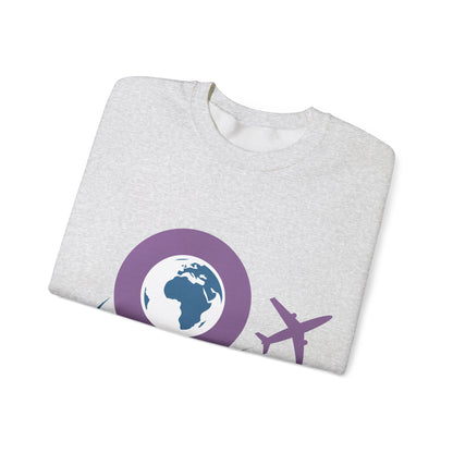 Travel Inspired Sweatshirt | Globe and Airplane Design | True North