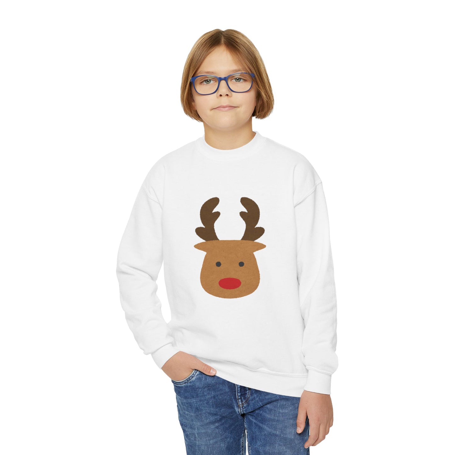 Youth Reindeer Crewneck Sweatshirt | Cozy Winter Fun | True North
