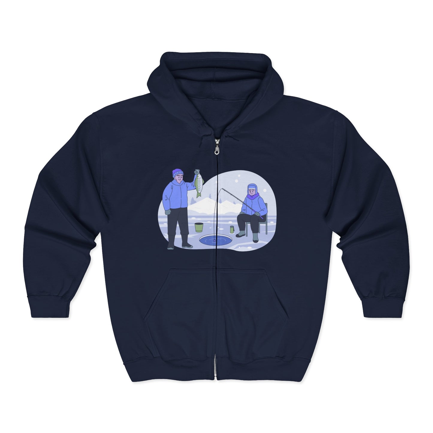 Funny Fishing Hoodie | Zip Sweatshirt for Ice Fishing & Outdoor Sports | True North