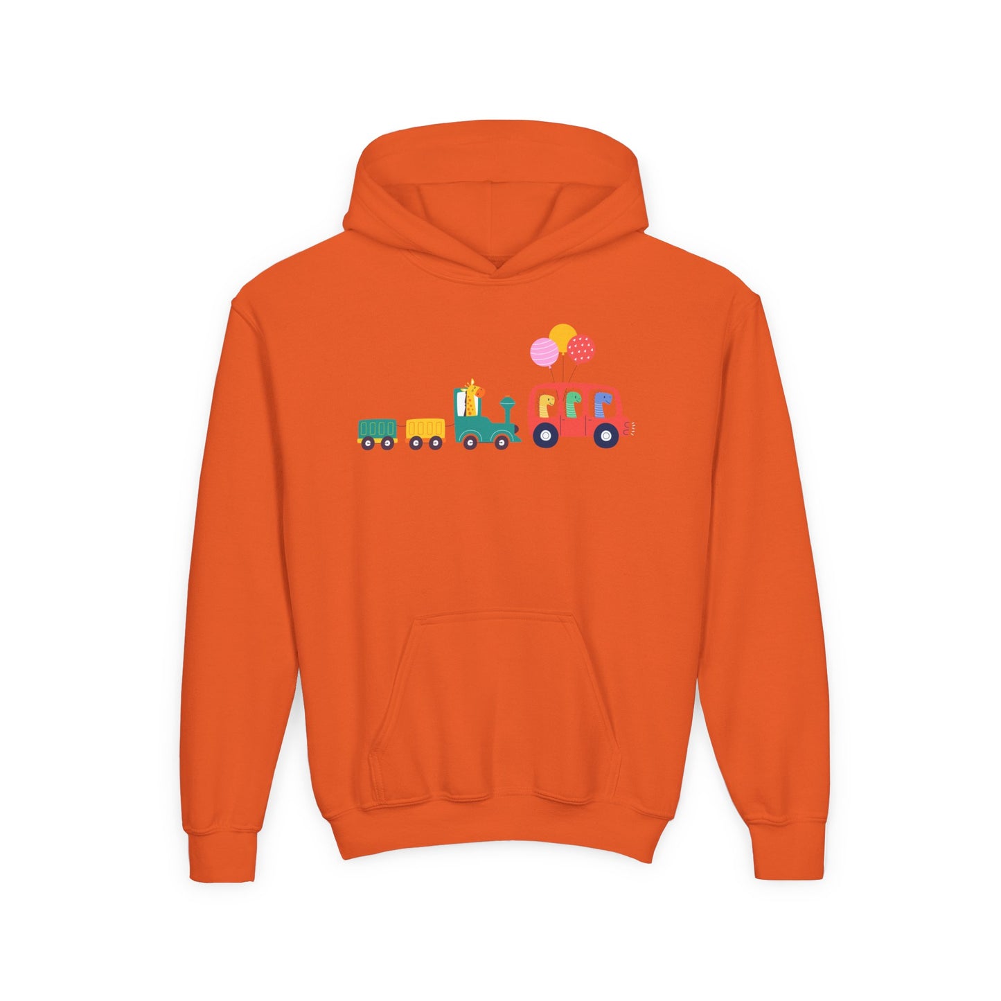 Fun Dinosaur Kids Party Hoodie | Train Design | True North