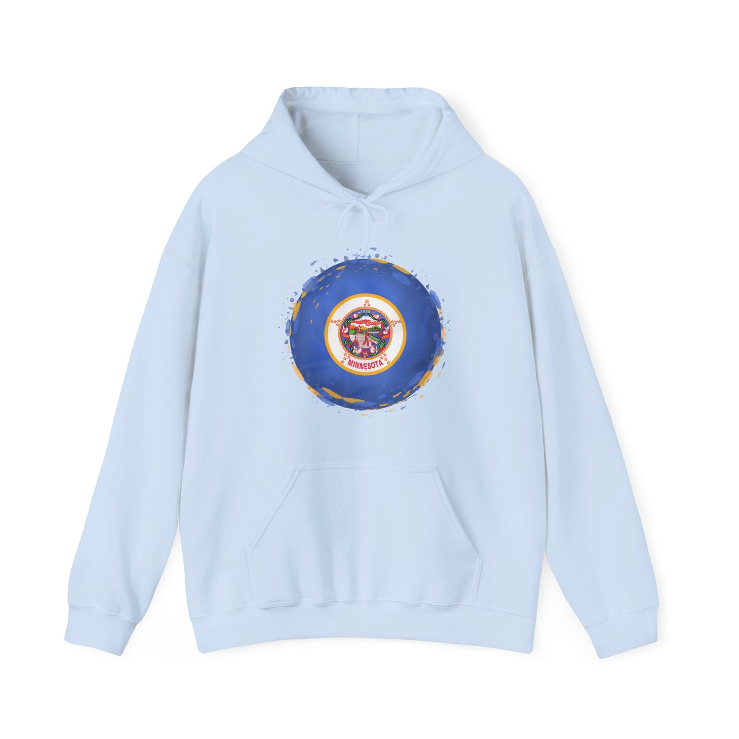 Minnesota State Flag Hoodie — Retro Watercolor Circle Design DULUTH
