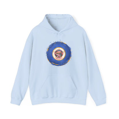 Minnesota State Flag Hoodie — Retro Watercolor Circle Design DULUTH