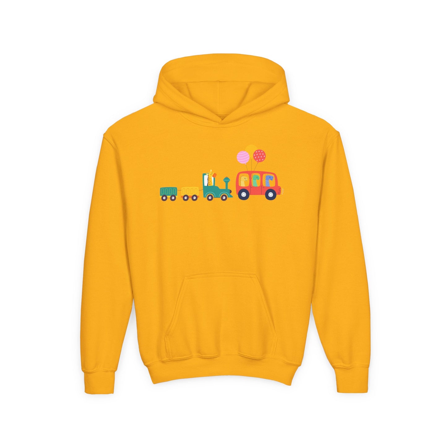 Fun Dinosaur Kids Party Hoodie | Train Design | True North