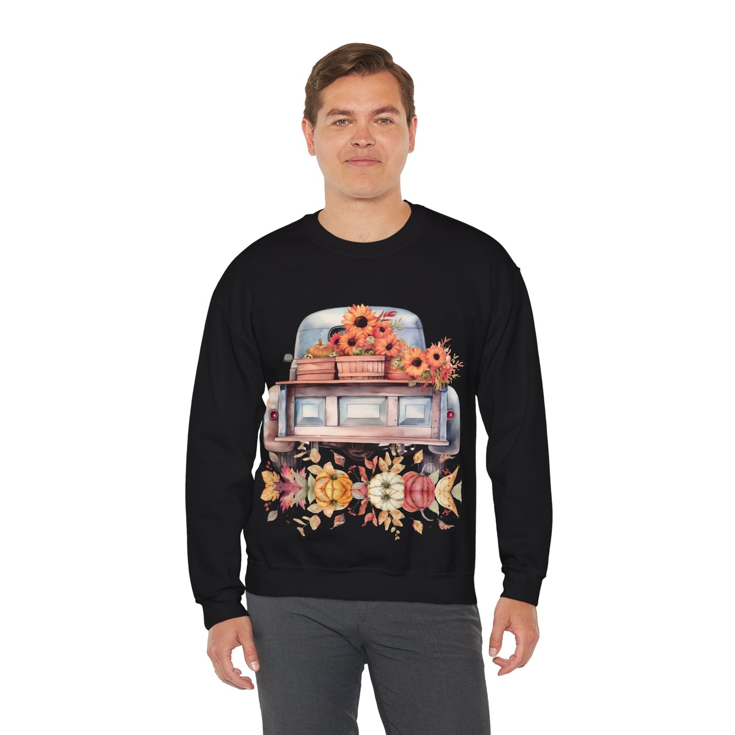 Fall Floral Truck Crewneck Sweatshirt | Autumn Apparel | True North