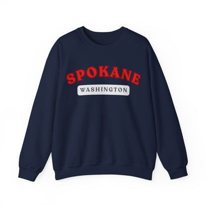 Spokane Washington Crewneck Sweatshirt — Vintage Collegiate Pullover