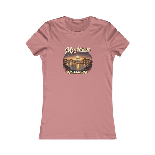 Madison Scenic Tee – Vintage Capitol Sunset Women's T-Shirt (Est. 1848)
