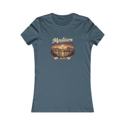 Madison Scenic Tee – Vintage Capitol Sunset Women's T-Shirt (Est. 1848)