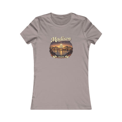 Madison Scenic Tee – Vintage Capitol Sunset Women's T-Shirt (Est. 1848)