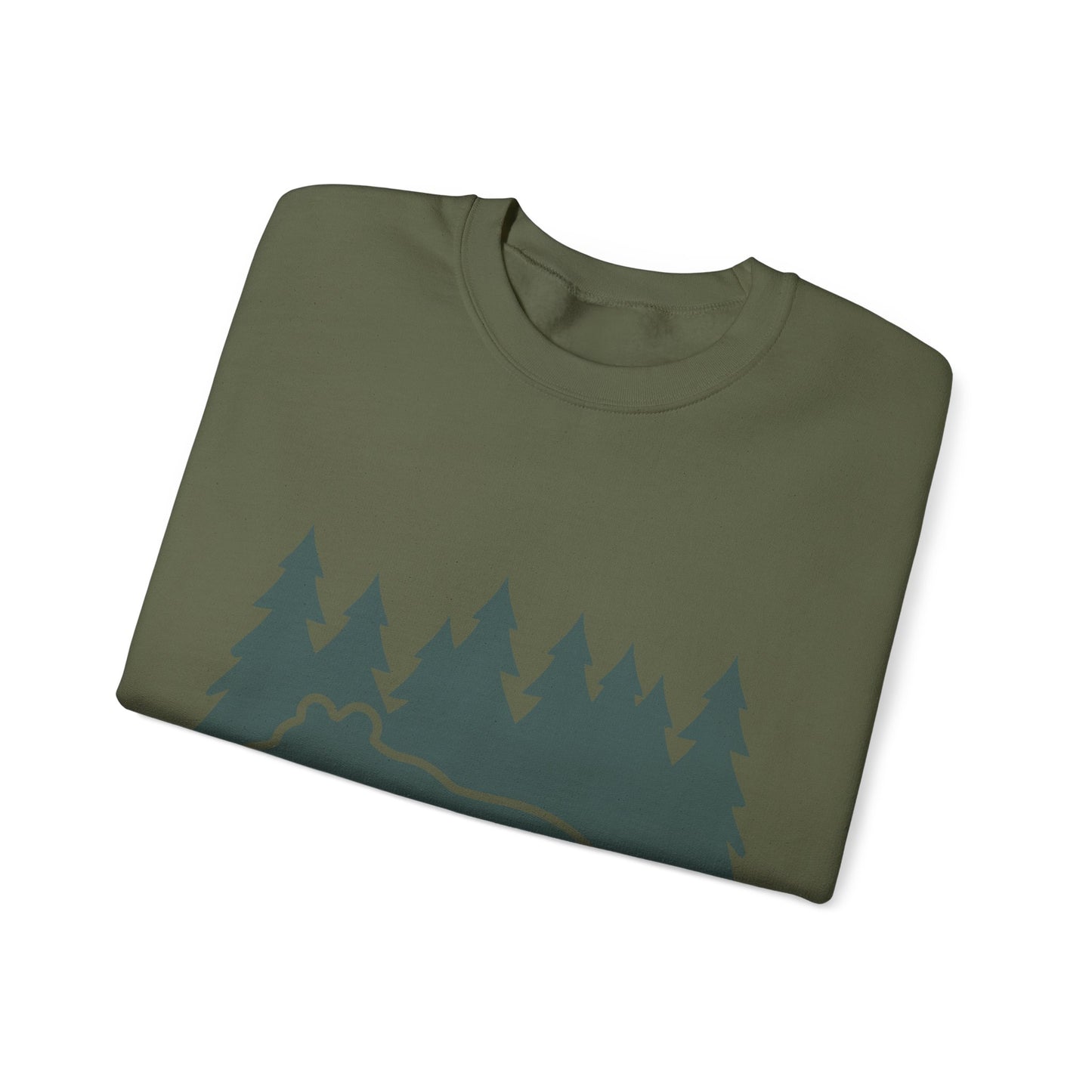 Cozy Bear Forest Crewneck Sweatshirt | Hiking, Camping, and Nature Lovers | True North