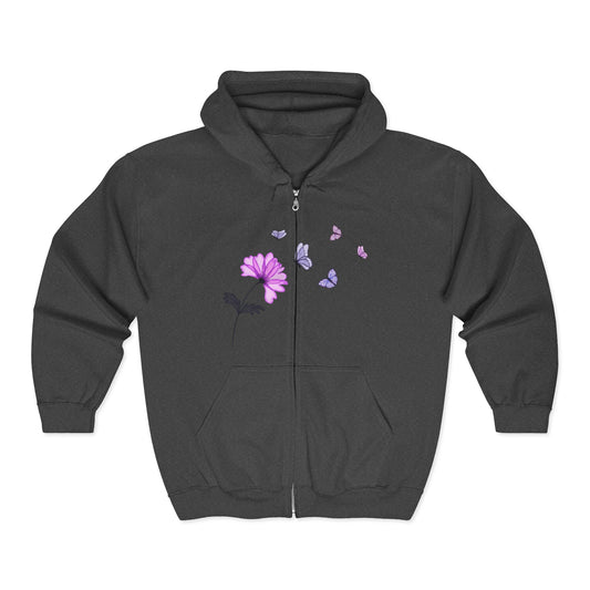 Butterfly Blossom Zip Hoodie |Floral Style | True North